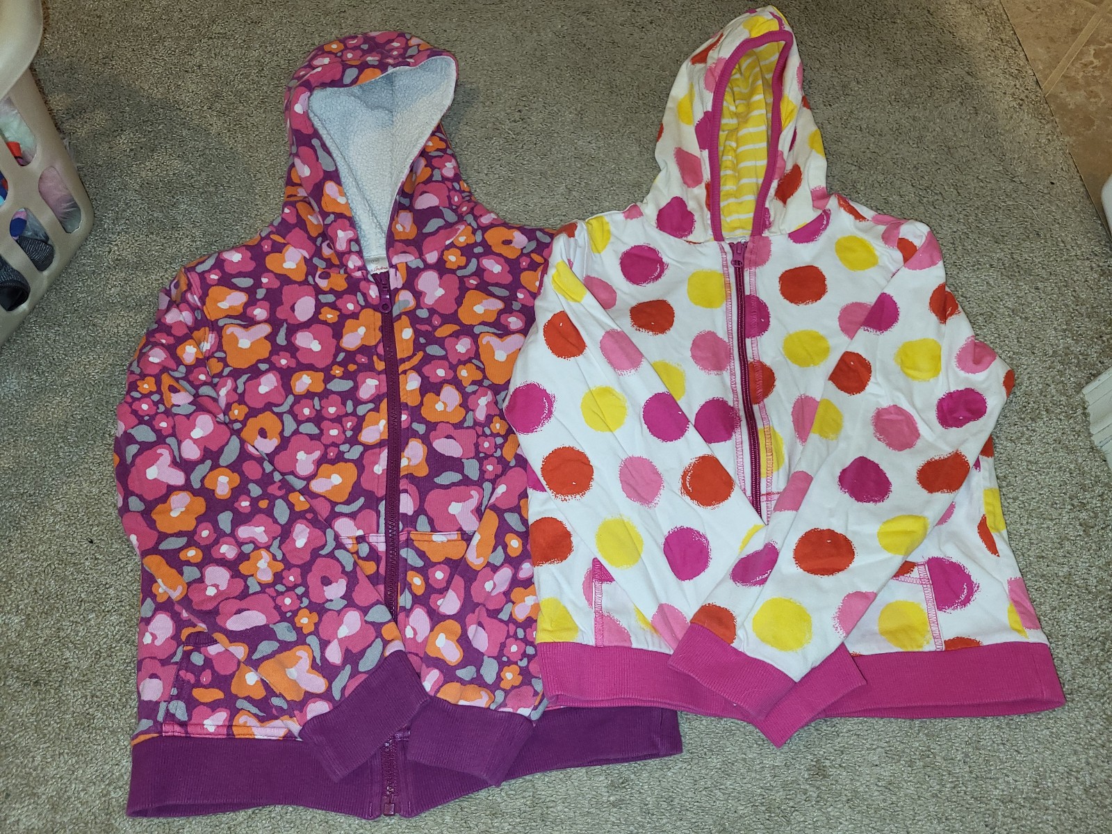 2 Hanna Andersson zip up hoodies, size 150