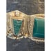 Vtg Mexican Silver Carved Green Onyx Aztec Masks Taxco Sterling 925 8 Panel