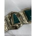 Vtg Mexican Silver Carved Green Onyx Aztec Masks Taxco Sterling 925 8 Panel