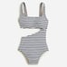 NEW J.CREW Cutout one-piece in stripe size 18 swimsuit nwt