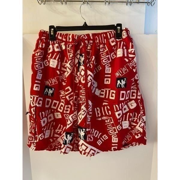 Big Dogs red Spellout Xl swim trunks shorts