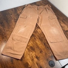 Duluth Trading Co Mens 37X29 Double Knee Ultimate Cargo Work Jeans (READ)