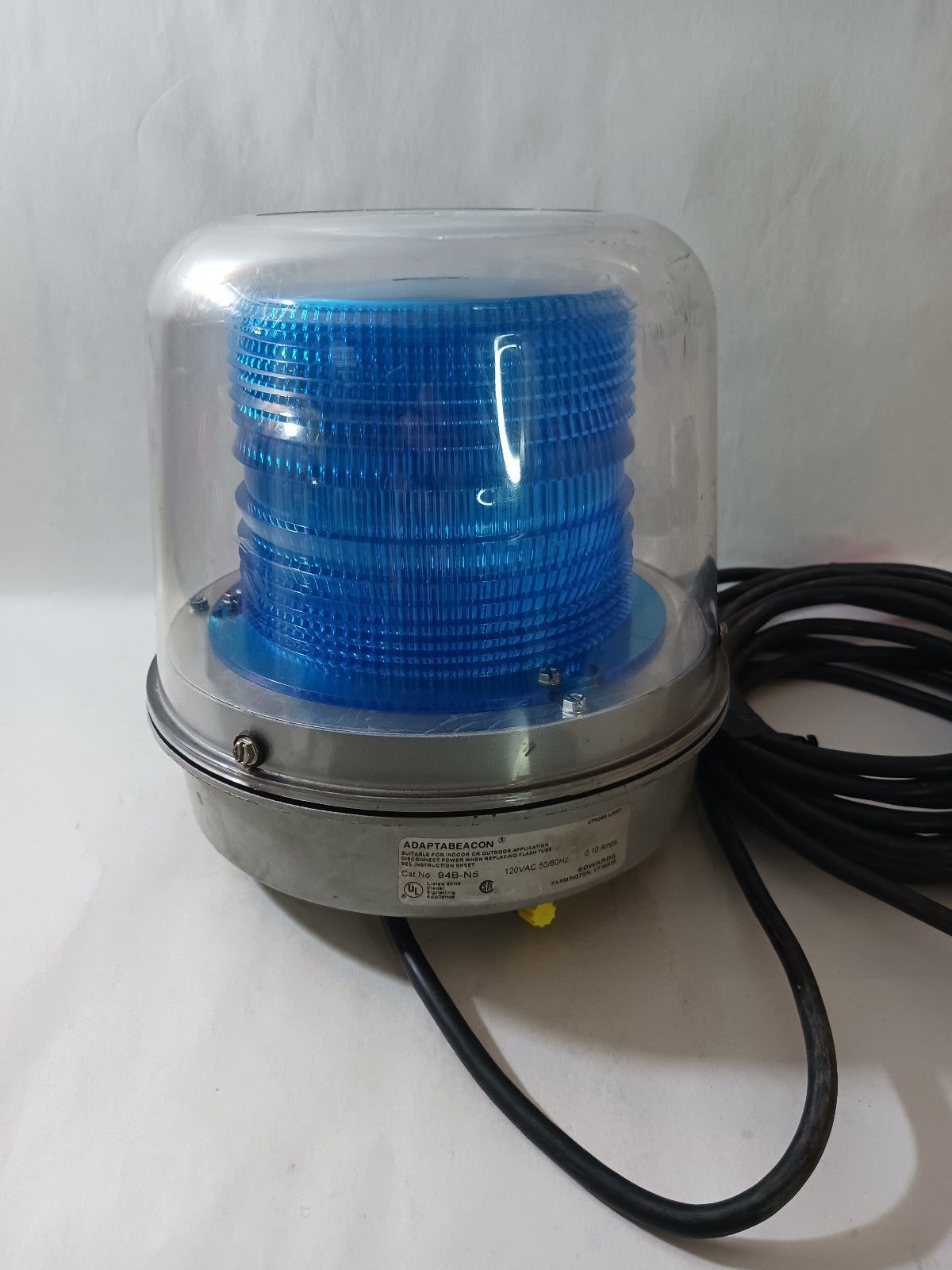 Edwards Signaling Adaptabeacon 93B-N5 Heavy Duty Single Flash Strobe, Blue 8 x8