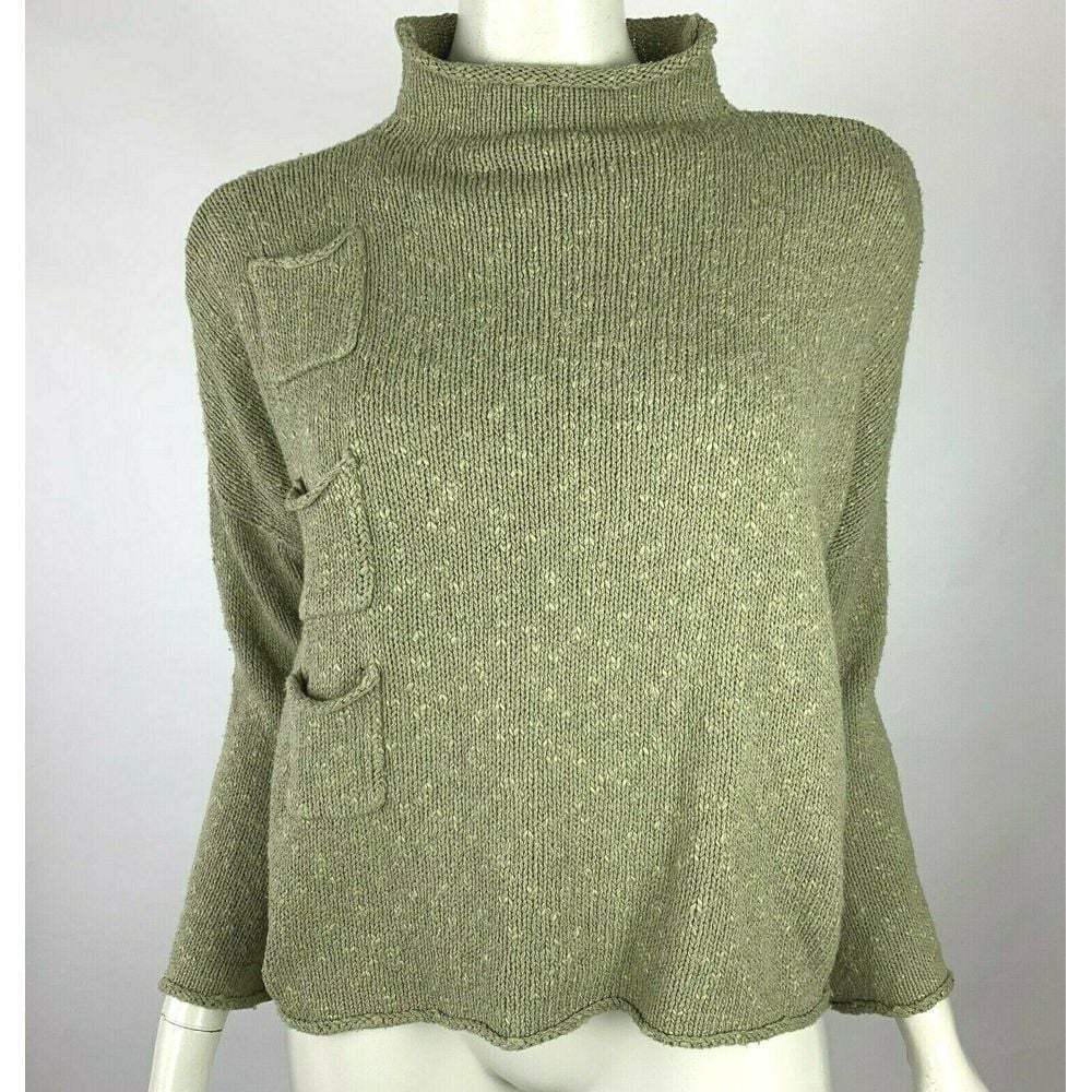 Cambridge Dry Goods Silk Sweater Long Sleeve Pullover Art to wear Women M NWT