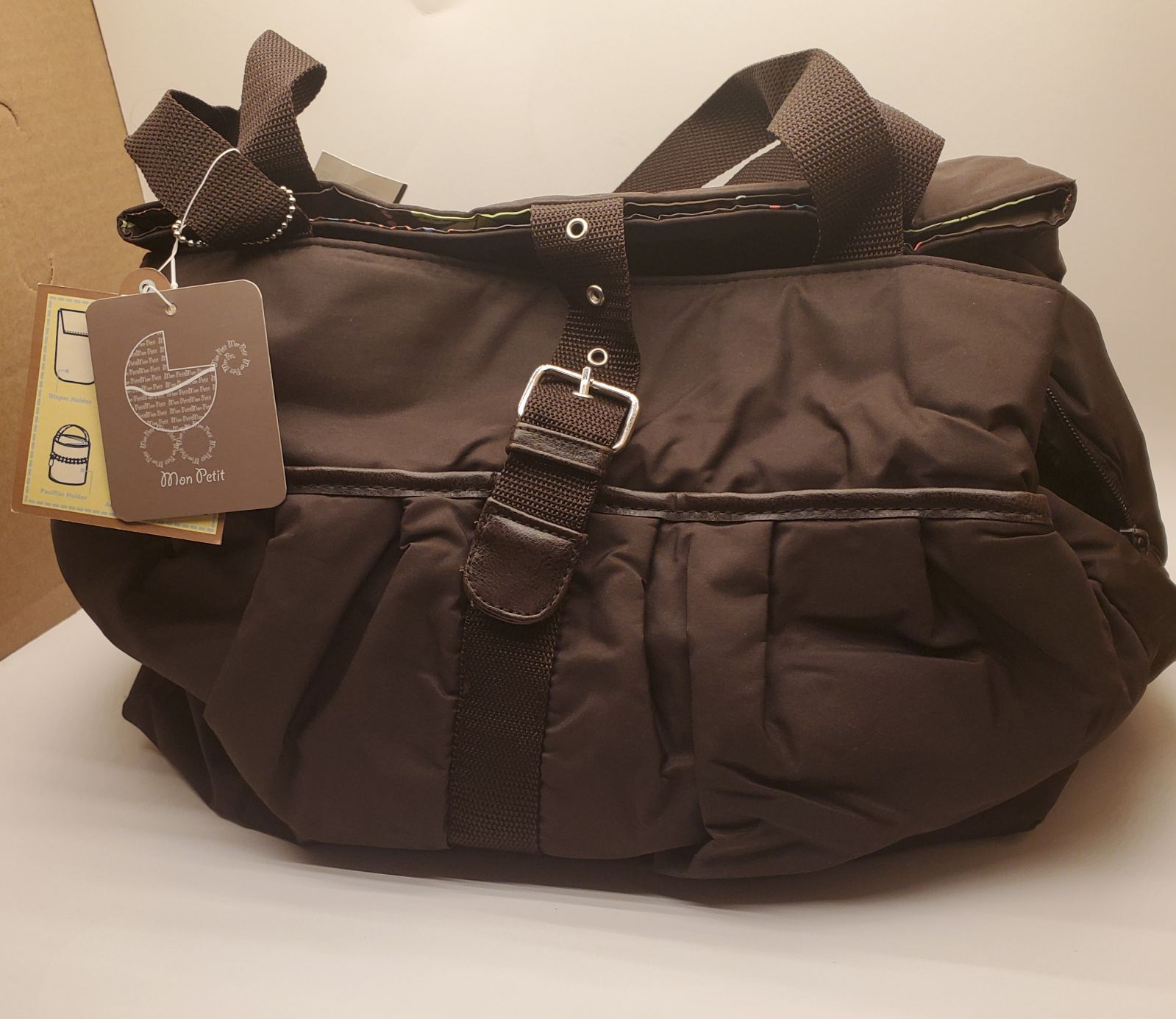 Mon Petit  Baby Diaper Bag. Brown .