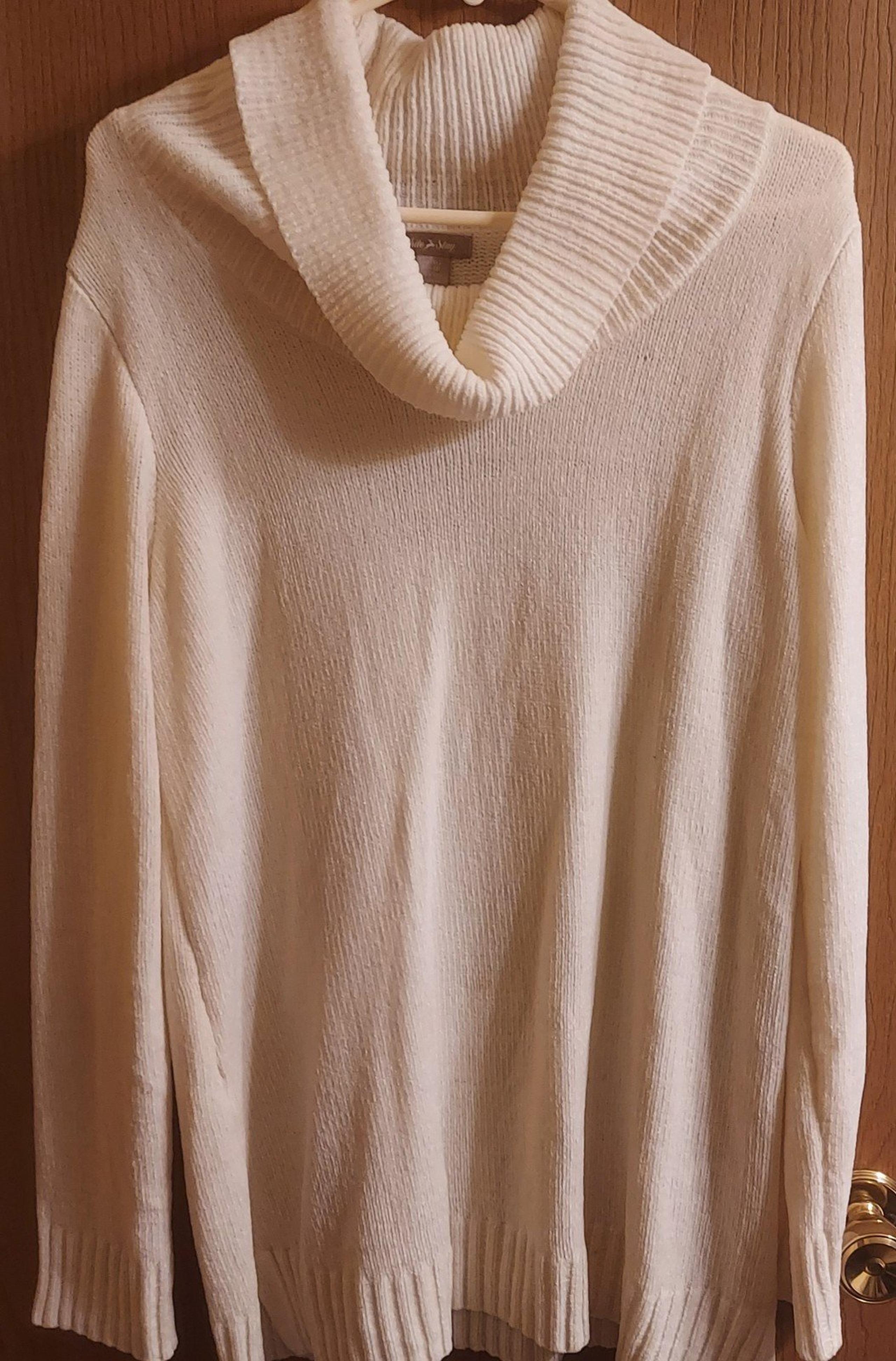 Womens White Cow Neck Sweater White Stag XL