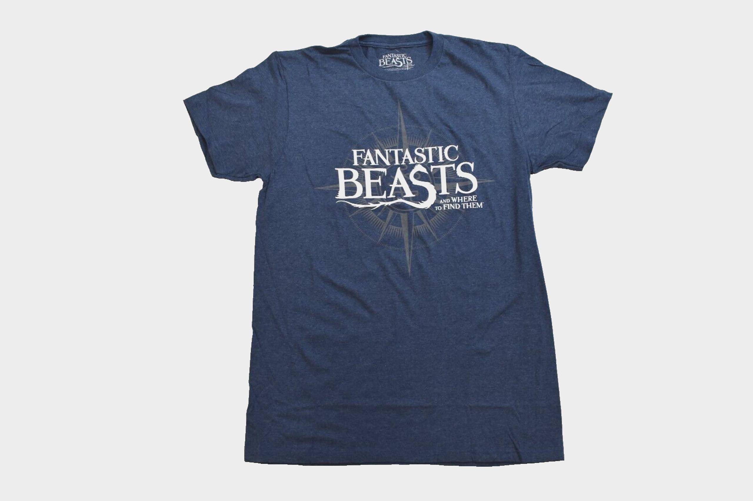 Fantastic Beasts And Where To Find Them Mens Navy Heather Shirt New Medium