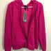 Adidas Women's Hoodie Sweatshirt Size Large Raspberry Pink Long Sleeves Full Zip
