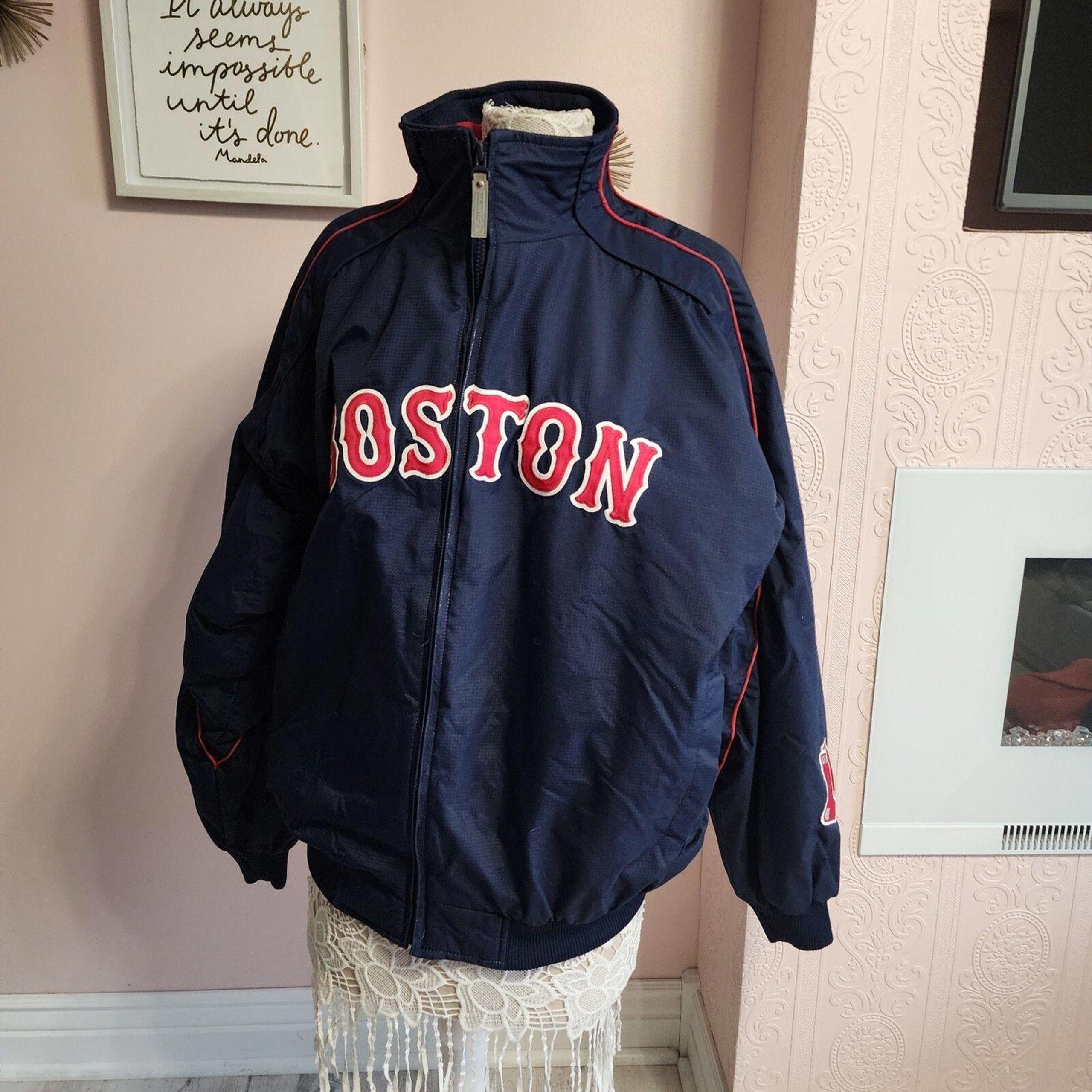 Mens XL Vintage Majestic Red Sox Full Zip Dugout Jacket MLB XL