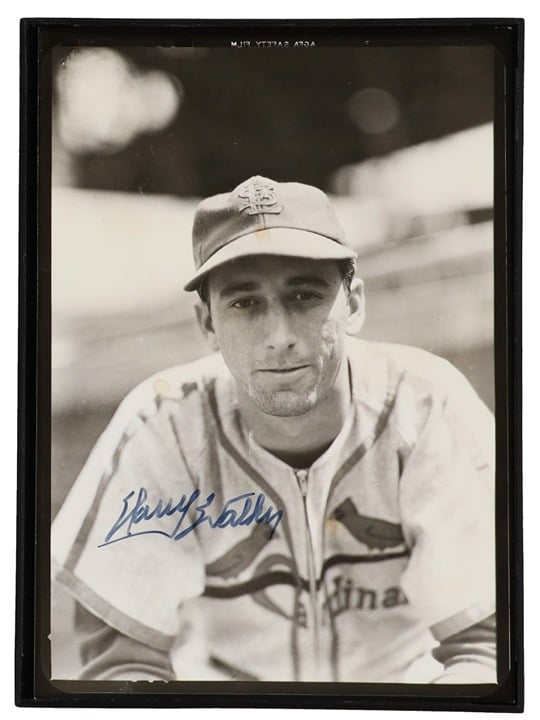 Harry Walker St. Louis Cardinals Signed Vintage 5x7 B&W Photo in a Frame