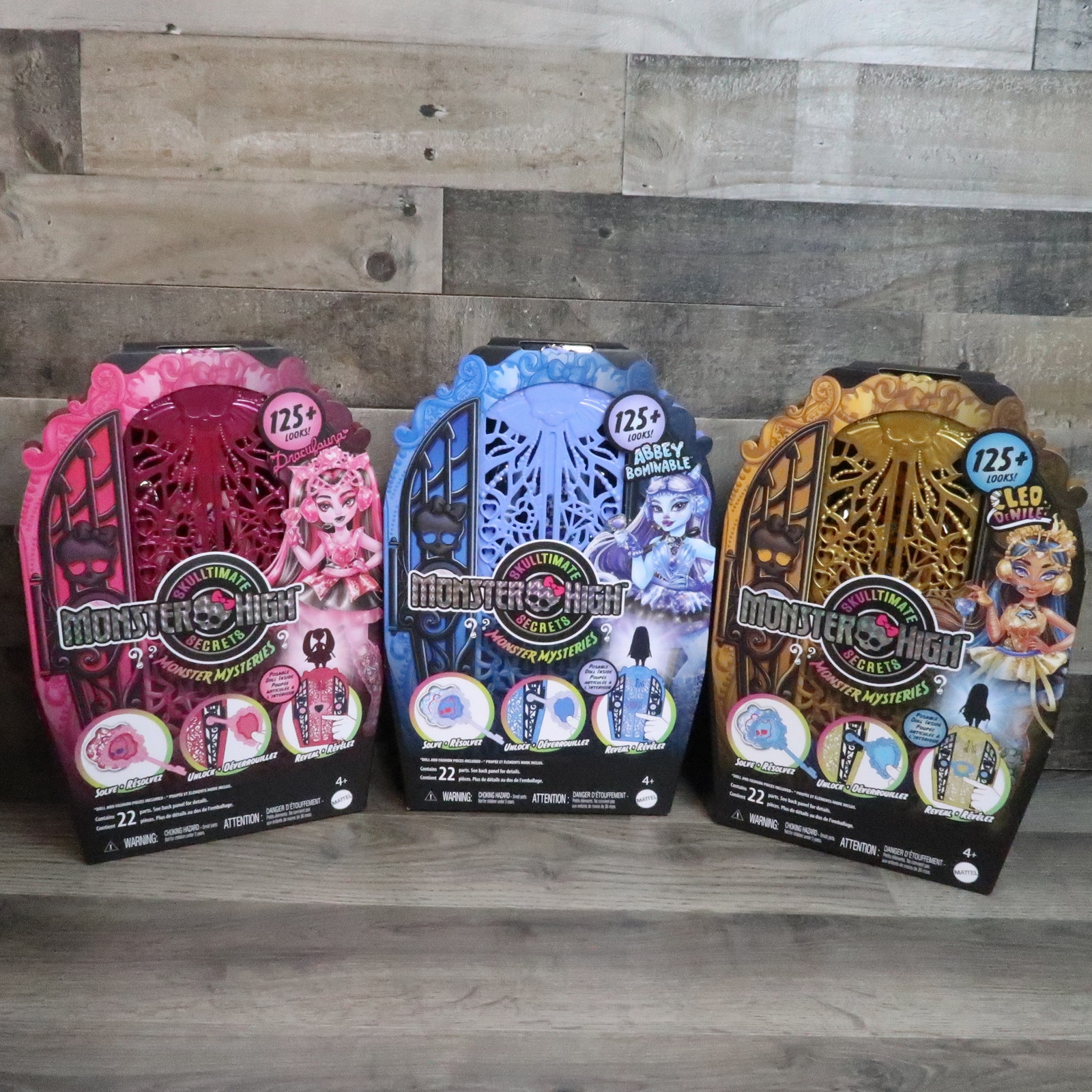 2024 Monster High Skulltimate Secrets Set of 3 Mysteries Draculaura Abbey Cleo