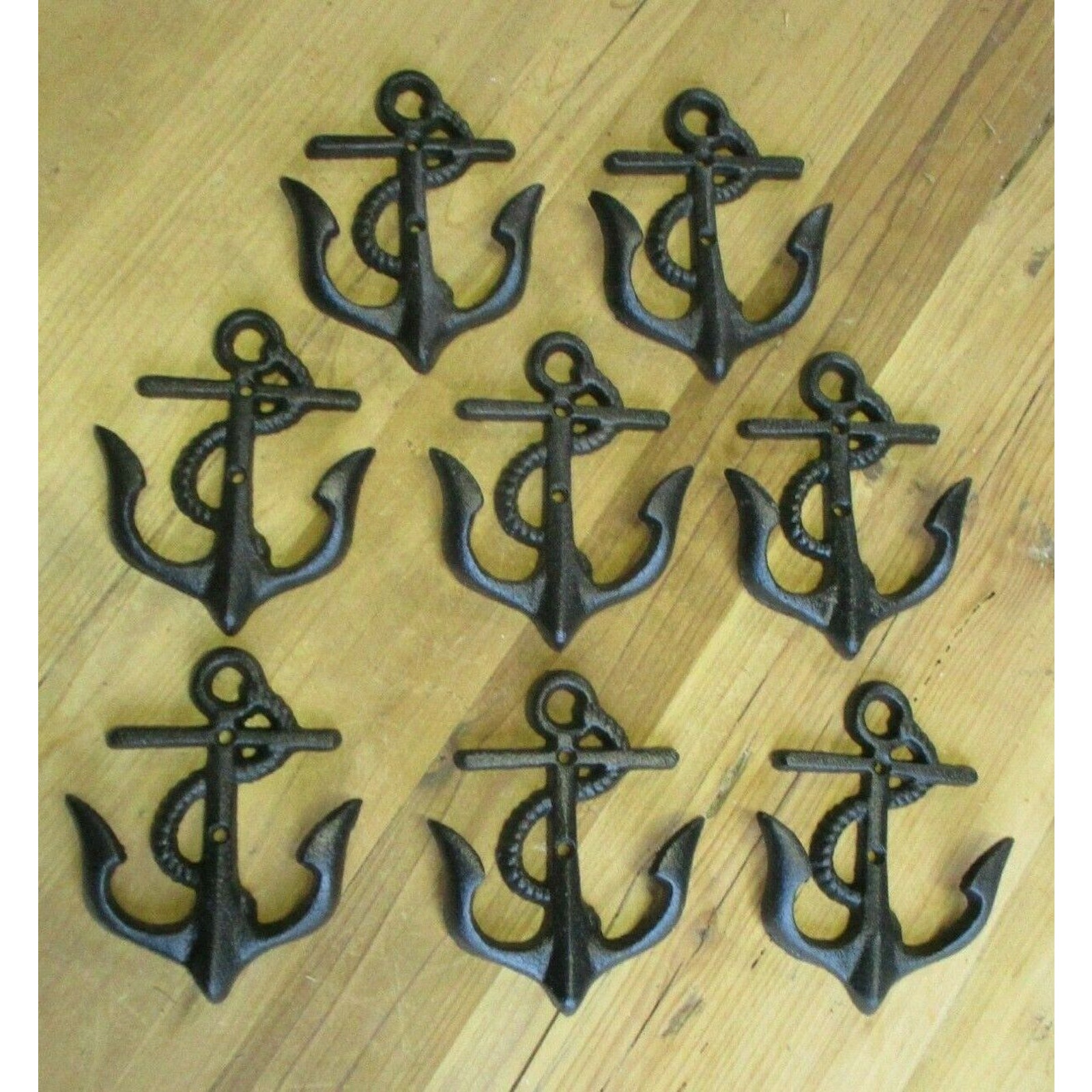 8 Cast Iron Anchor Black Coat Hooks Nautical Boat Coat Hat Hook Anchors Hat Hook