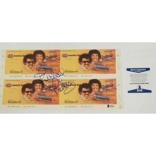 Richard Petty Signed Checks STP Racing Team Nascar The King Beckett COA