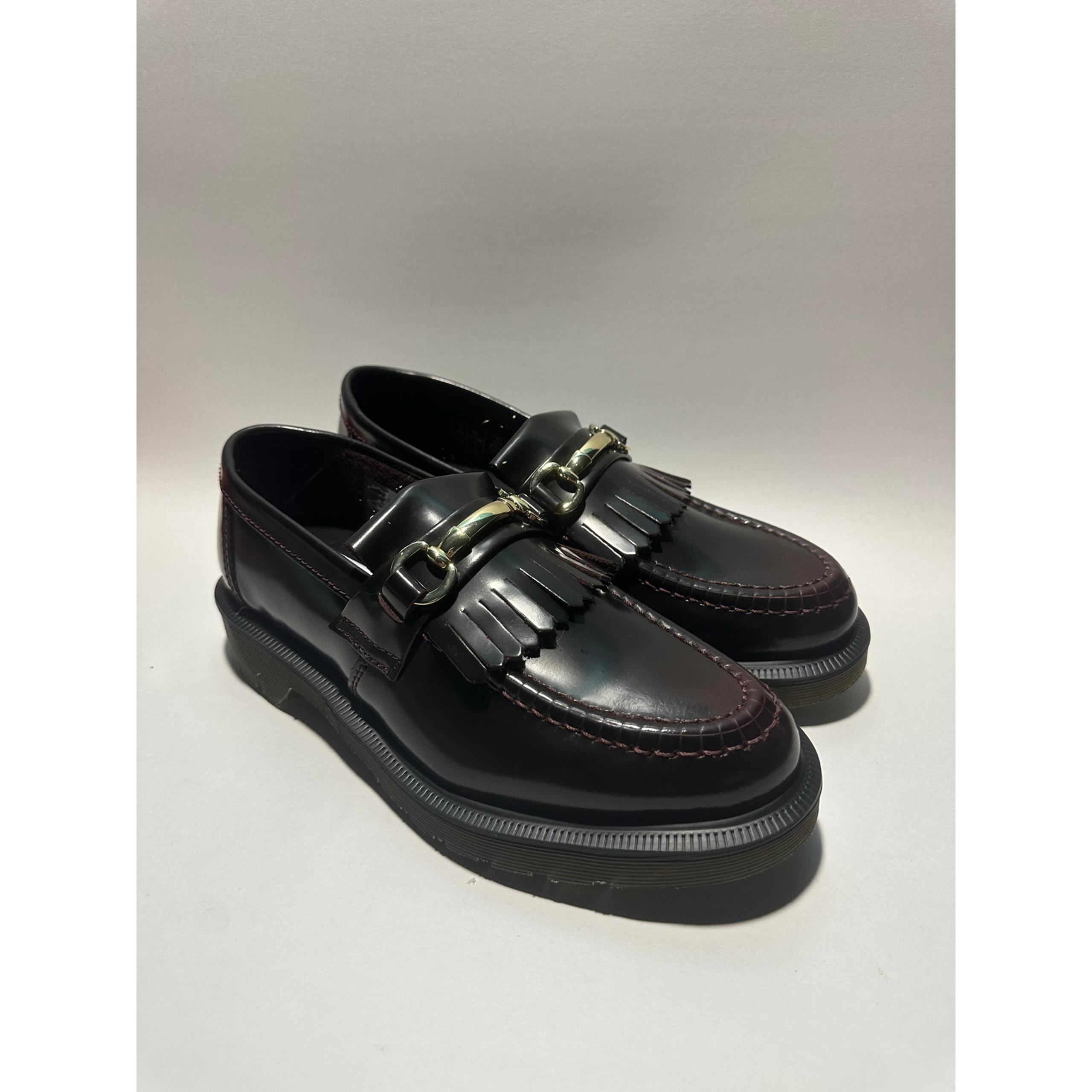 Dr Martens Adrian Snaffle Men 7 Women 8 Smooth Leather Kiltie Loafers Cherry Red
