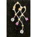 Vintage 14K White Gold Pendant with Genuine Gemstones - No Chain