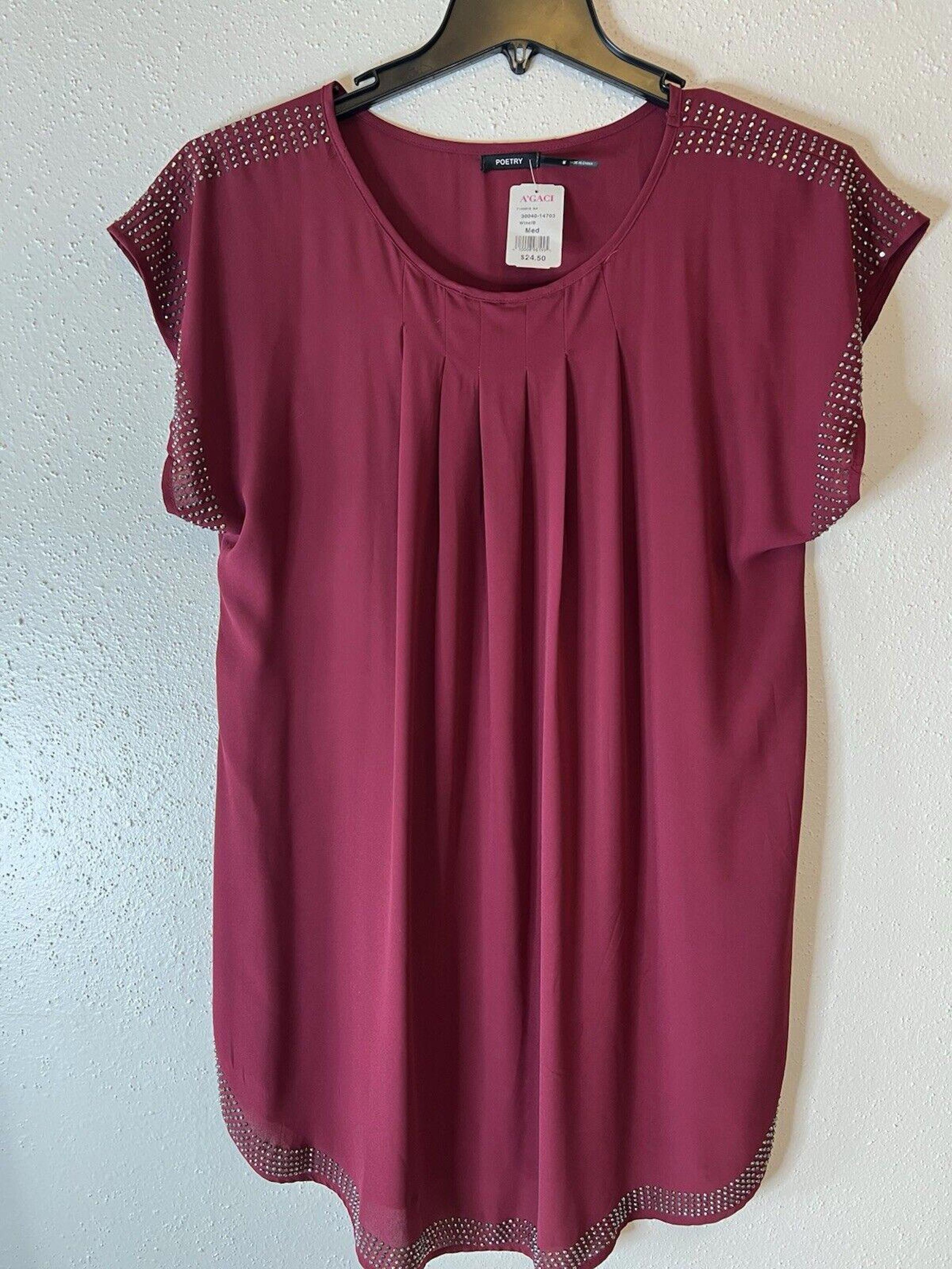 Poetry Womens Flowy Pleated Studded  Dress Missing Belt!
