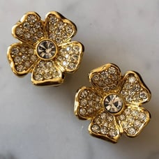 Joan Rivers Crystal Flower Earrings