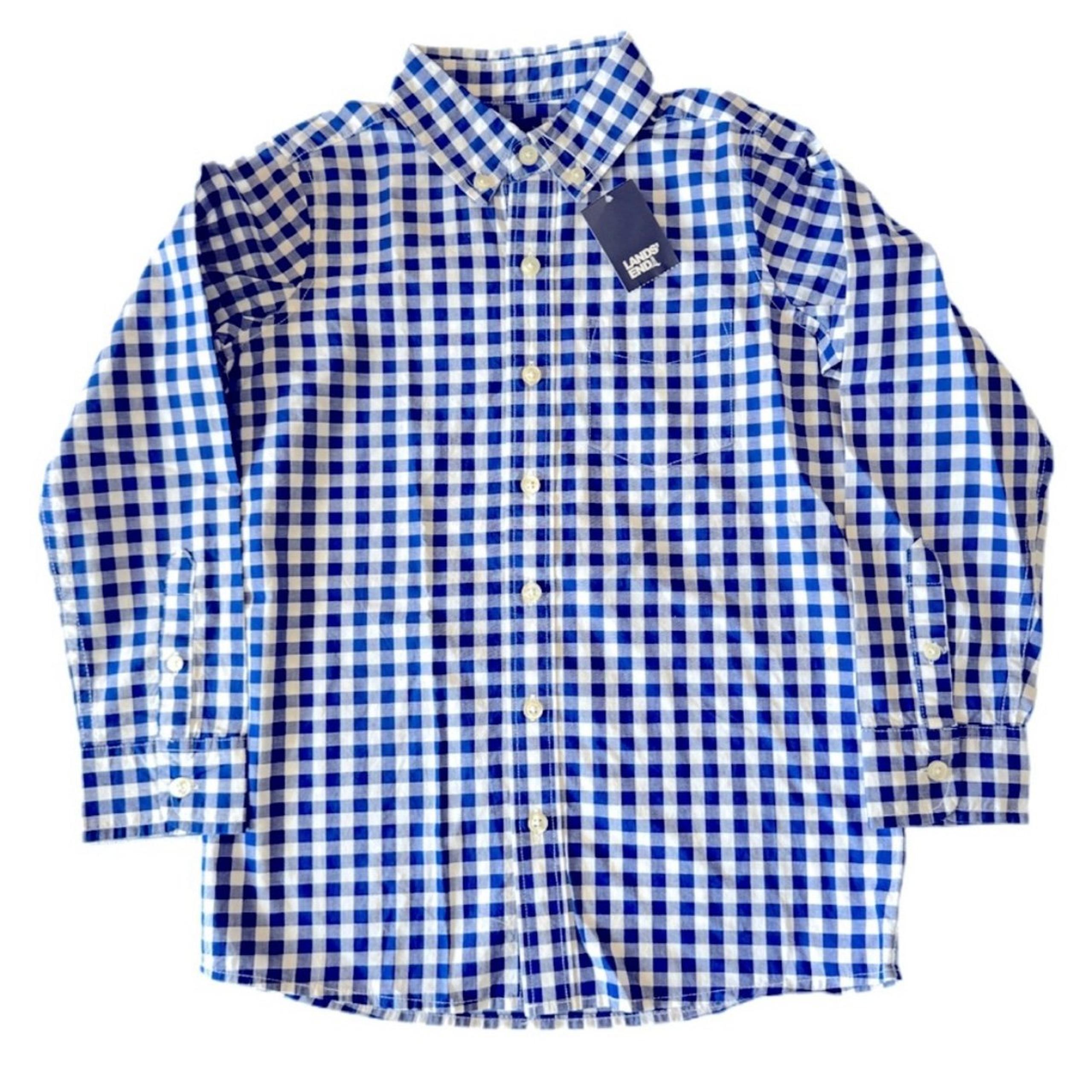 Lands' End Boys Long Sleeve Poplin Shirt.
