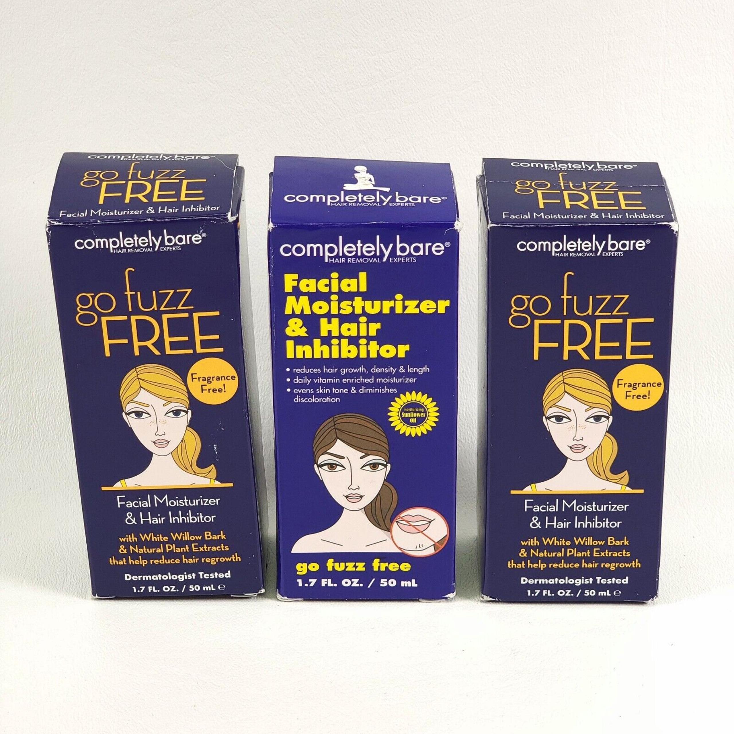 3 Pack - Completely Bare Go Fuzz Free Facial Moisturizer & Hair Inhibitor NEW
