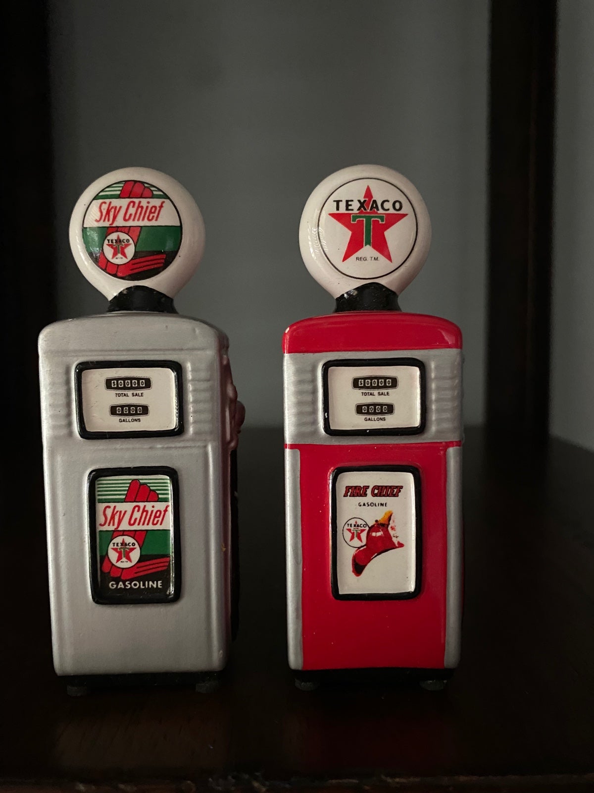 Texaco Sky Chief Gas Pumps Salt and Pepper Shaker Set