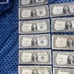 (17) 1 1935F SERIES u.s. mint silver certificates with errors