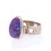 Sterling Purple Copper Turquoise Cocktail Solitaire Ring Textured Sz7 3/4 LX2523