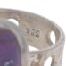 Sterling Purple Copper Turquoise Cocktail Solitaire Ring Textured Sz7 3/4 LX2523