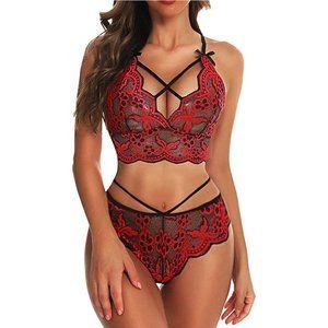 Marda's Sexy Underwear Lingerie Set Red