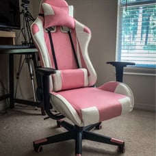 Pink gaming chair reclining ergonomic Vegan Leather Modern