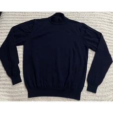Charter Club Classics Mock Neck Wool Sweater Womens Size Medium Woolmark Blue