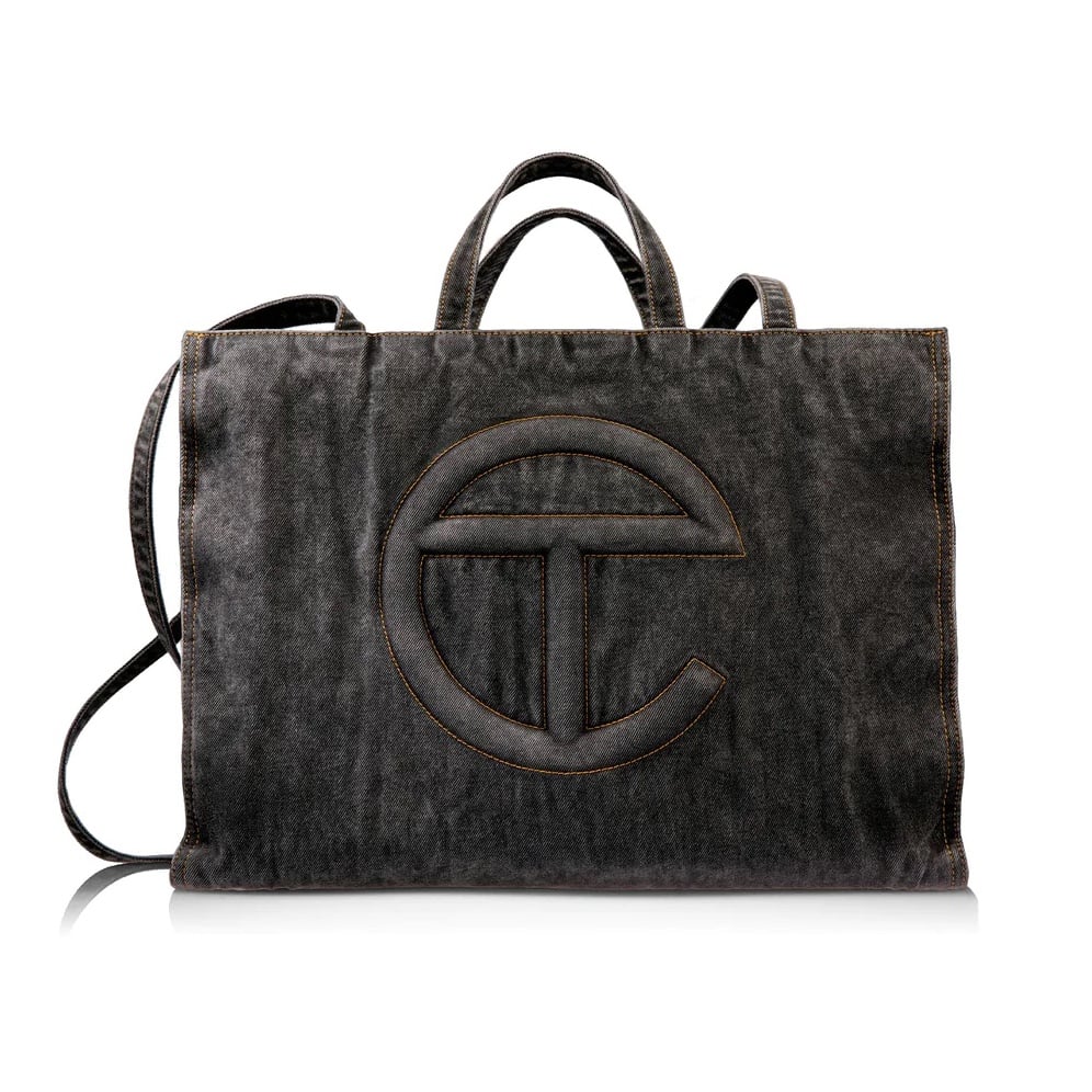 Telfar Large Denim Shopper - Black