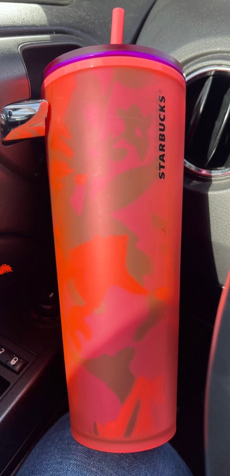 Starbucks Spring 2022 Red Soft Touch Floral Tumbler Venti 24oz VHTF