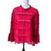 Ulla Johnson Grace Blouse Womens Shirt Top Fuschia Ruffle Long Sleeve NWT Sz 10
