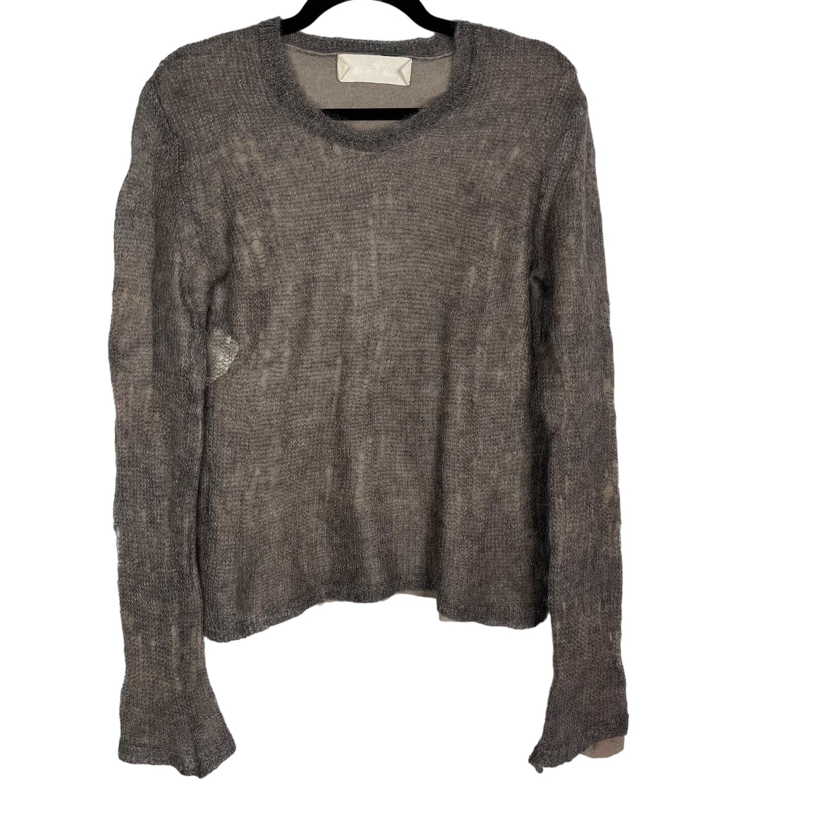MG Vulpinari Rimini Nicolas Lark Womens IT 46 / US 12 Gray Mohair Wool Sweater