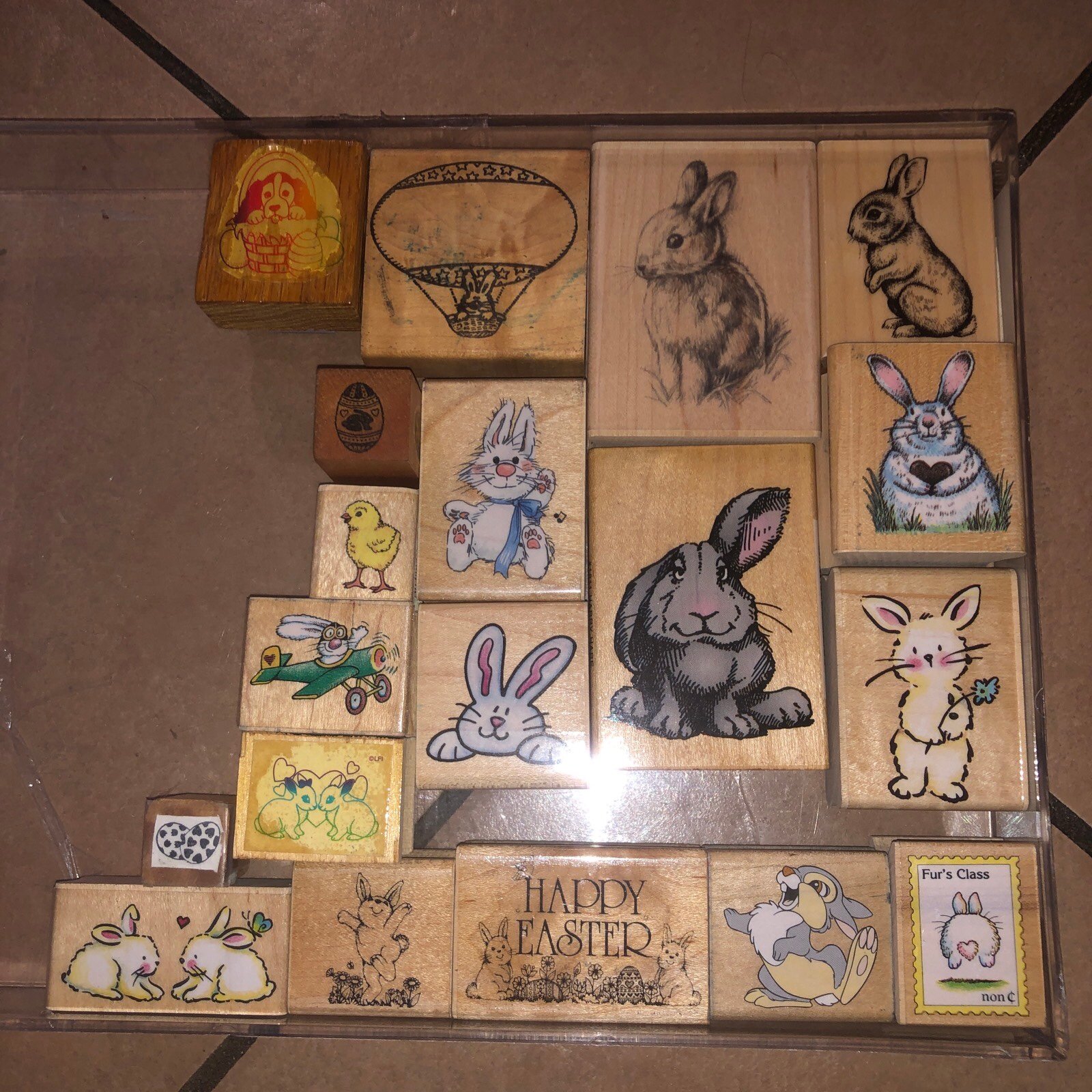 Lot of 19 Rubber Stamps - Easter Spring Bunnies Eggs Chicks