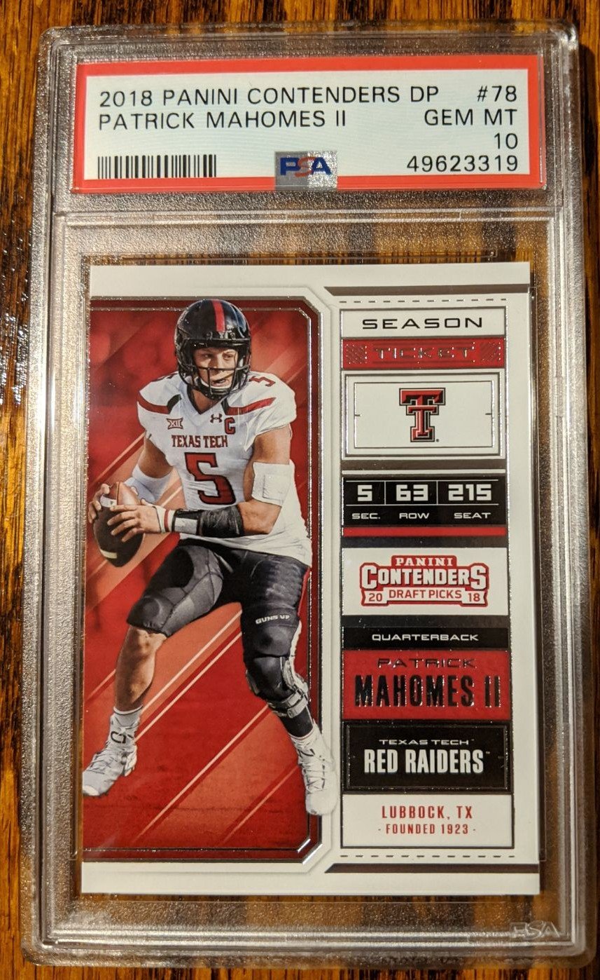 2018 Mahomes Contenders Draft PSA 10 GEM