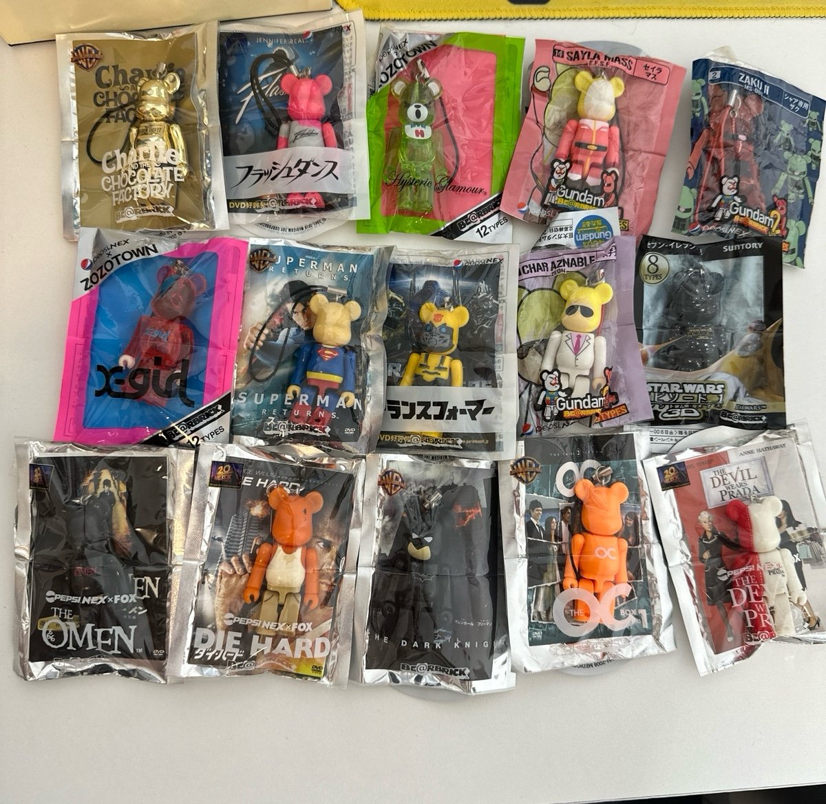 set of 15 mini bearbrick keychains