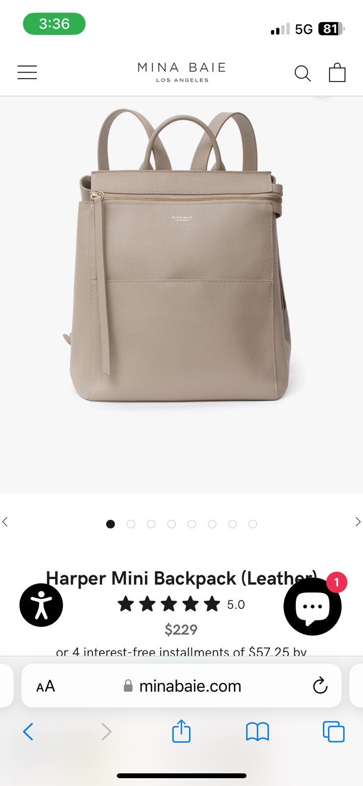 mina baie diaper bag