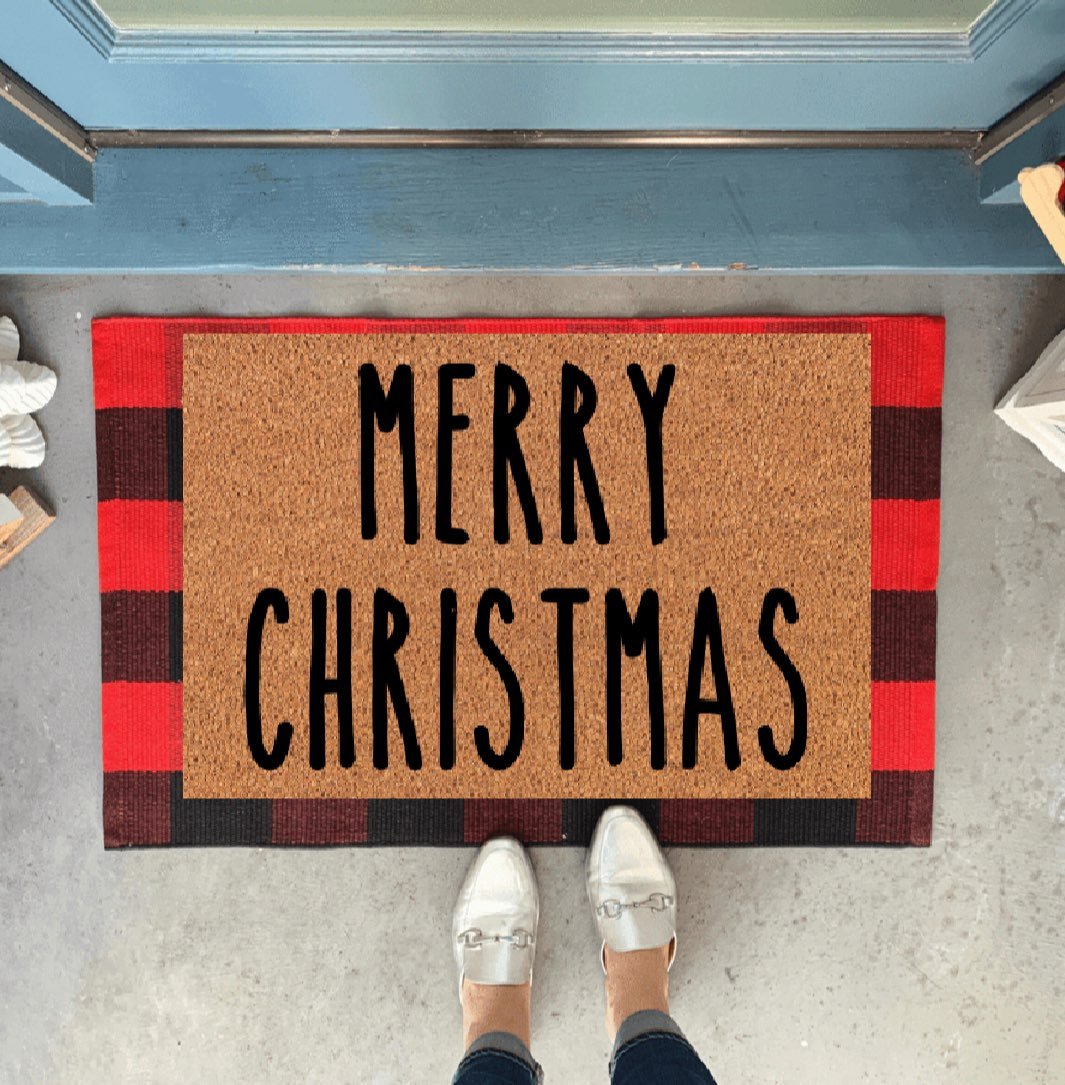 Rae Dunn christmas welcome mat