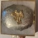 Vintage Metal Belt Buckle, Nickel Silver, Western, Nice Horse Saddle, Nice