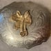 Vintage Metal Belt Buckle, Nickel Silver, Western, Nice Horse Saddle, Nice