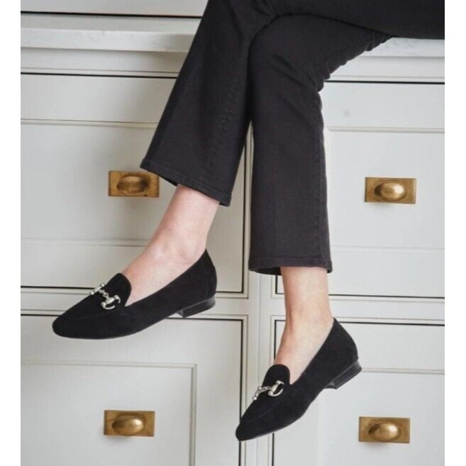 sole bliss loafers flats leather black womens Size EU 41/US 10.5