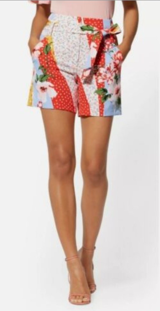 New York & Company tie waist shorts The Madie Floral High Rise shorts Size 8