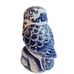 Vintage Porcelain Motif Blue and White Owl Figurine Pottery 7