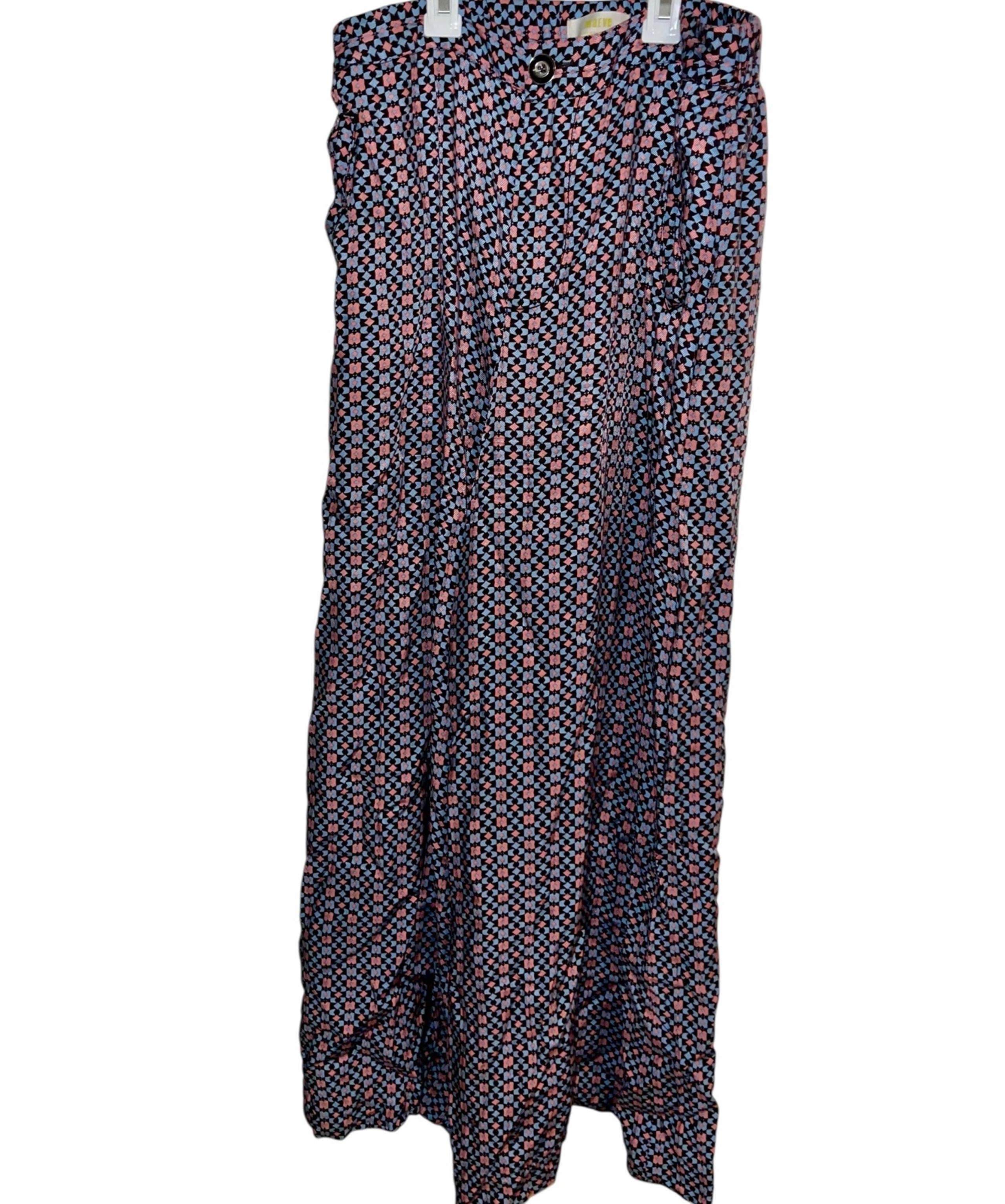 Anthropologie Maeve Wide Leg Floral Pants Sz S 6 Blue Pink
