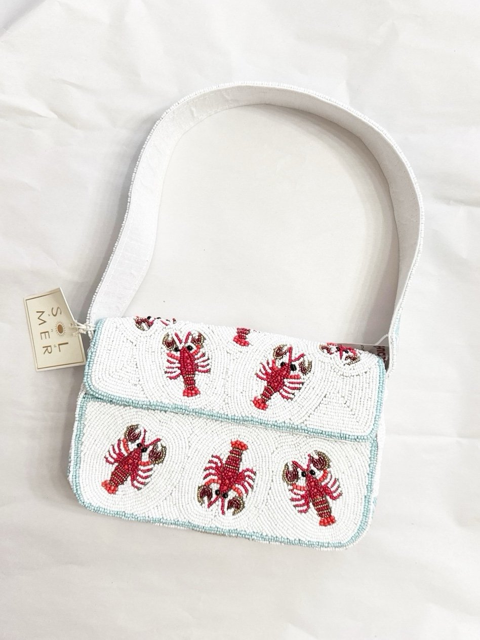Summer Lobster Beaded Bag