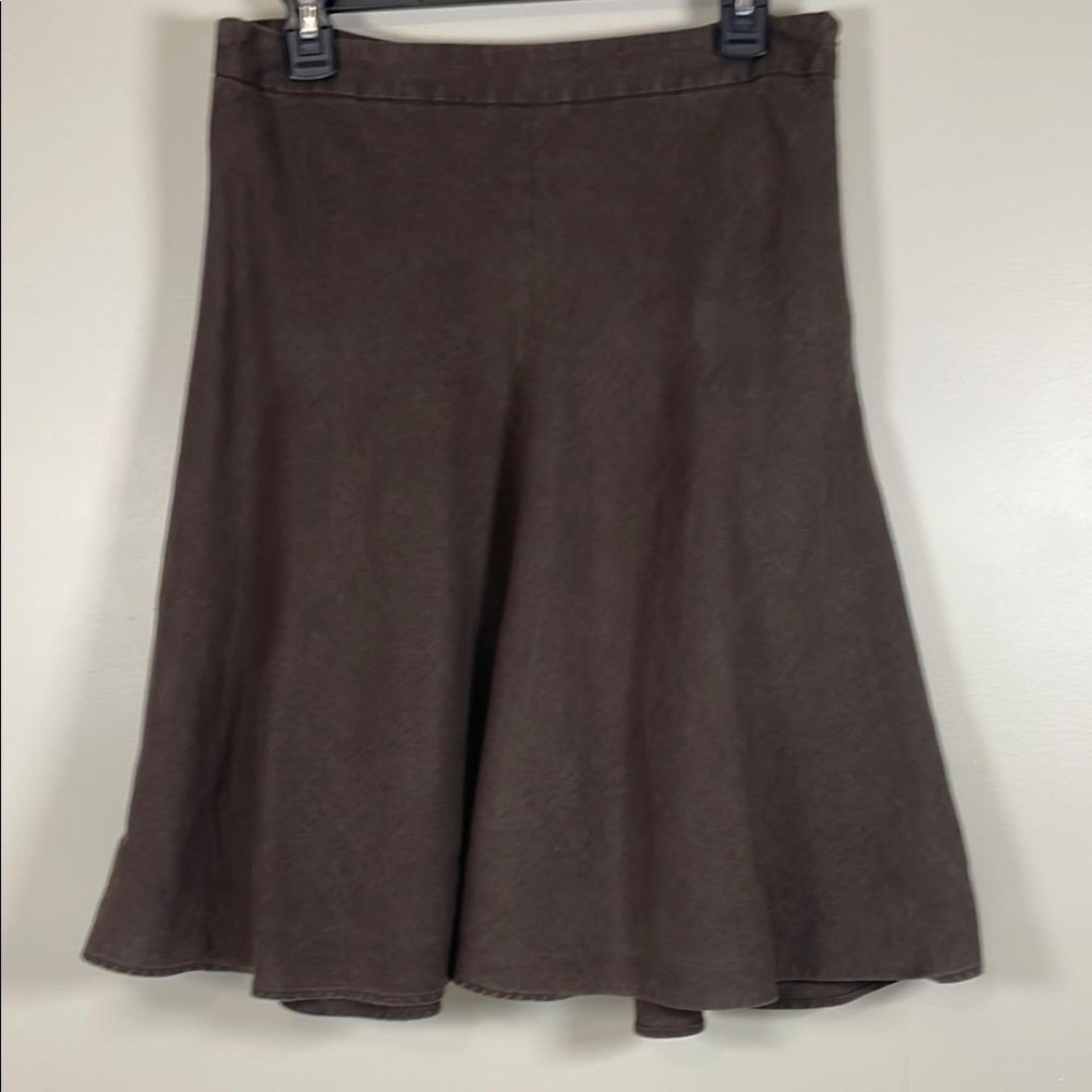 BANANA REPUBLIC Women’s Chocolate Brown Lined Linen Fit and Flare Skirt Size 4