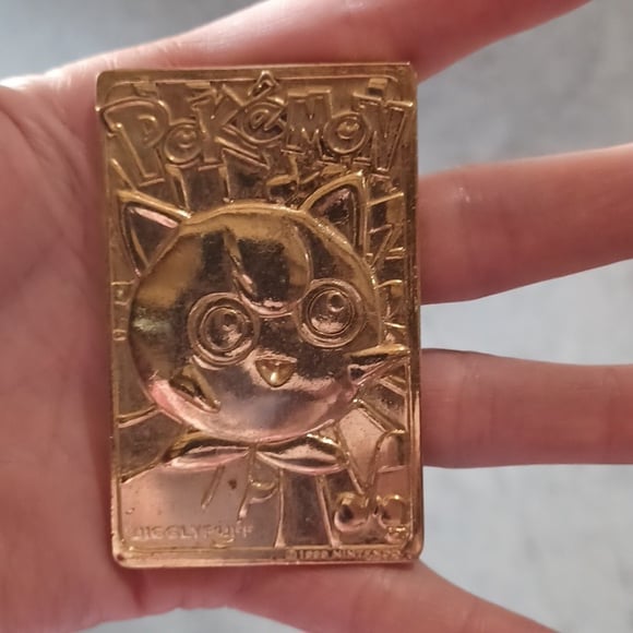 1999 Nintendo Jiggly Puff Balloon Pokemon Collectors Gold Plated Card