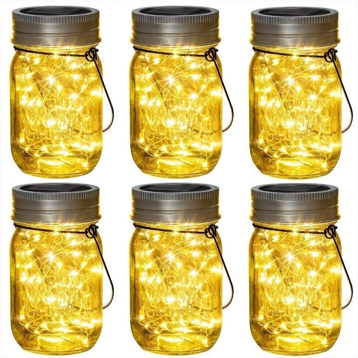6pcs Outdoor Solar LED Hanging Lantern for Patio Yard Garden