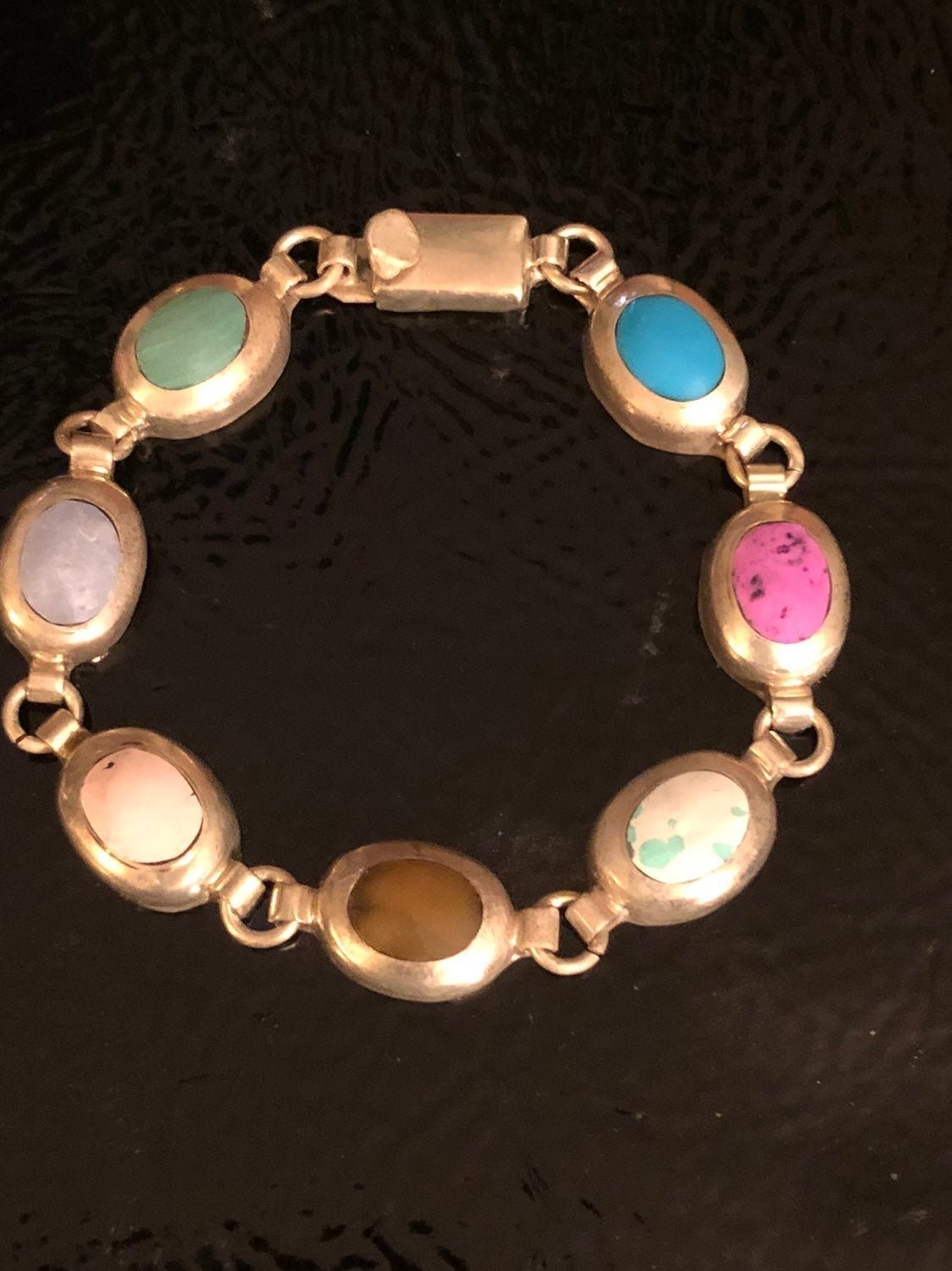 Silver Multistone Taxco Bracelet